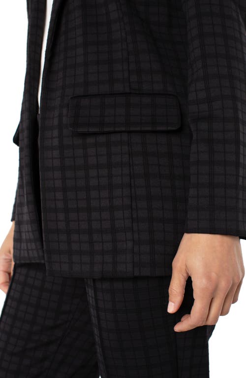 Liverpool Los Angeles Open Front Plaid Blazer In Black