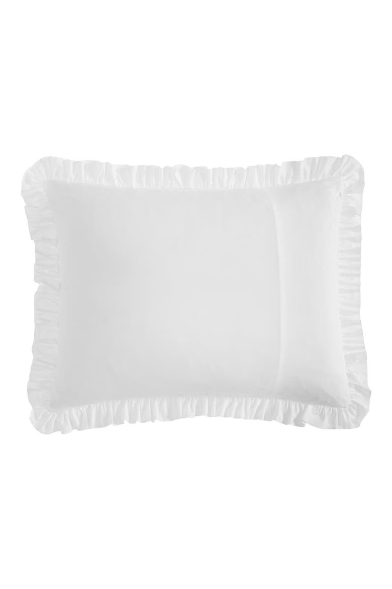 Eyelet Ruffle Microfiber Comforter & Sham 3-Piece Set, Alternate, color, WHITE