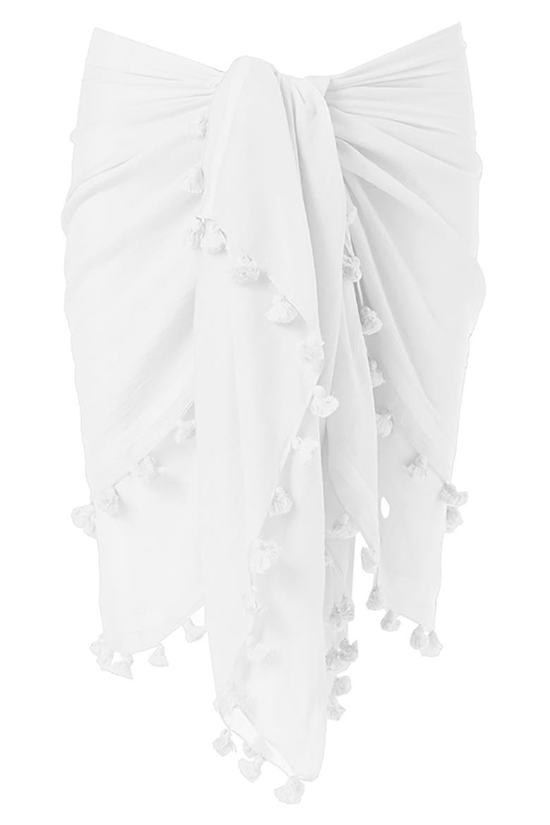 Tassel Cover-Up Pareo, Alternate, color, WHITE