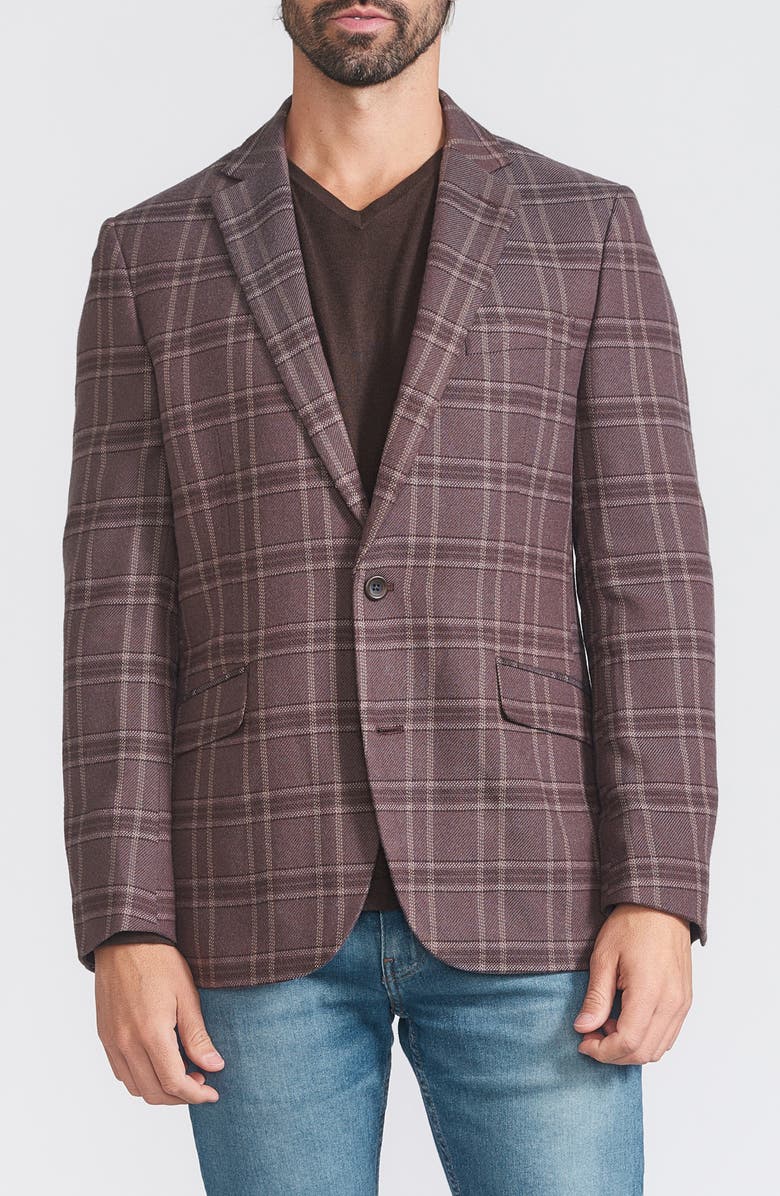 SAVILE ROW CO Plaid Sport Coat, Main, color, Brown