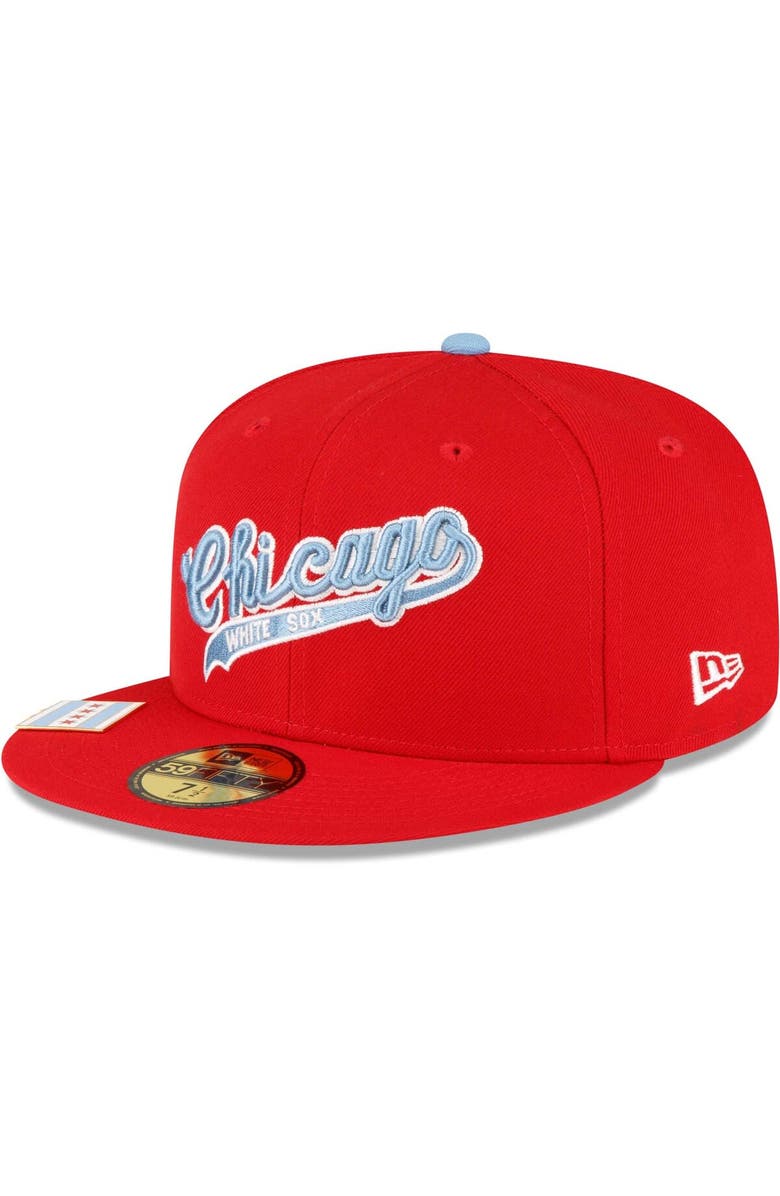New Era Men's New Era Red Chicago White Sox City Flag 59FIFTY Fitted Hat, Alternate, color, 