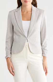 Amanda & Chelsea Stripe Scrunch Sleeve Jacket
