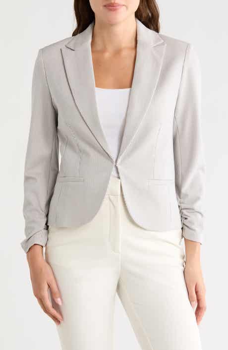 Amanda & Chelsea Stripe Scrunch Sleeve Jacket