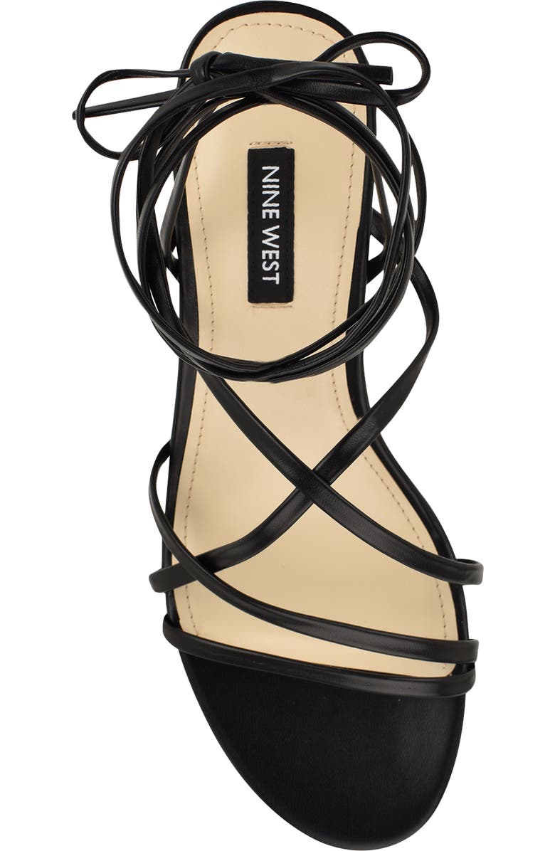 Nine West Aloud Ankle Wrap Sandal, Alternate, color, Black