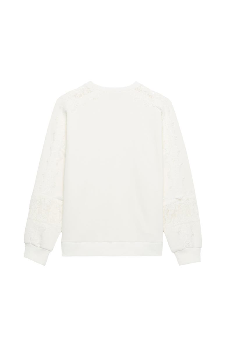 MINT VELVET Lace Detail Sweatshirt, Alternate, color, Ivory