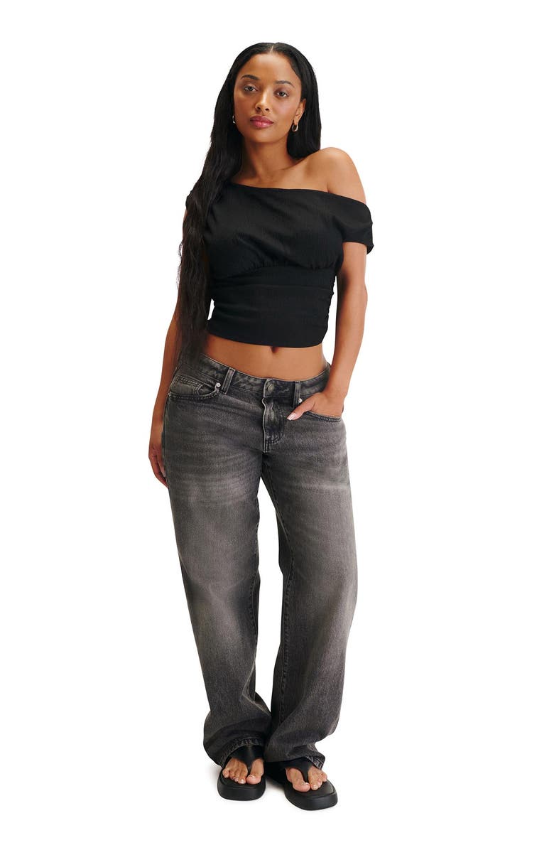 Cotton On Women's Curvy Low Rise Straight Jean, Alternate, color, Domino Black