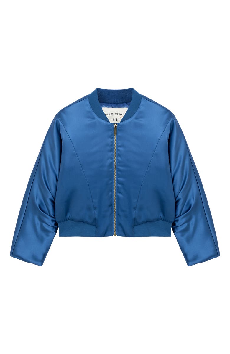 Habitual Kids Kids' Crop Satin Bomber Jacket, Main, color, 