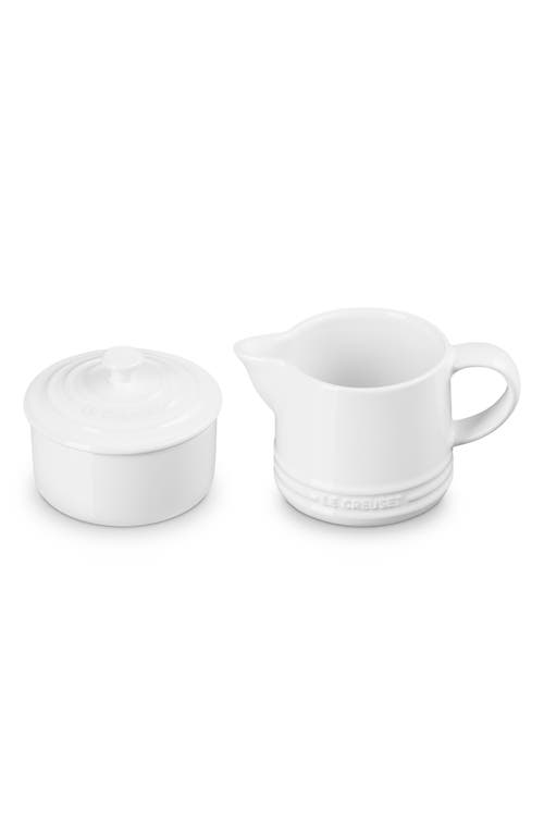 Le Creuset White Signature Cream & Sugar Set With $6 Credit In White