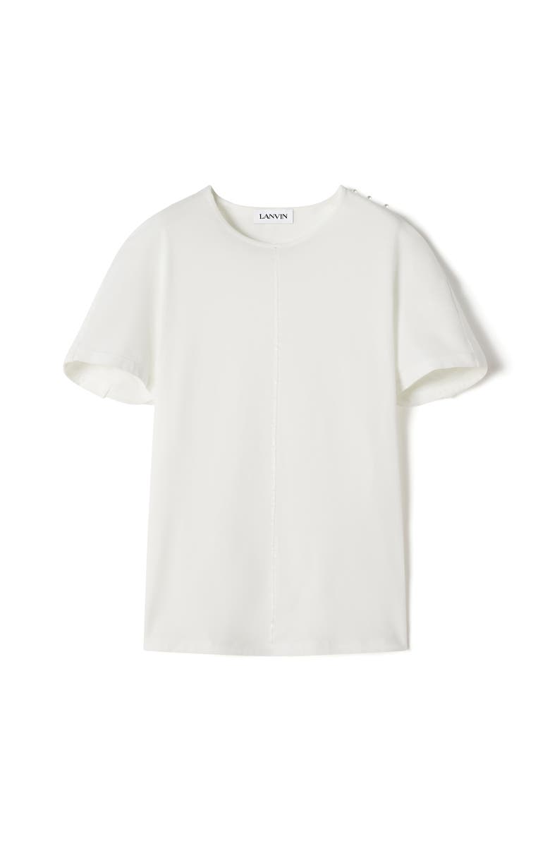 Lanvin Cape-Effect T-Shirt In Cotton And Silk, Alternate, color, White