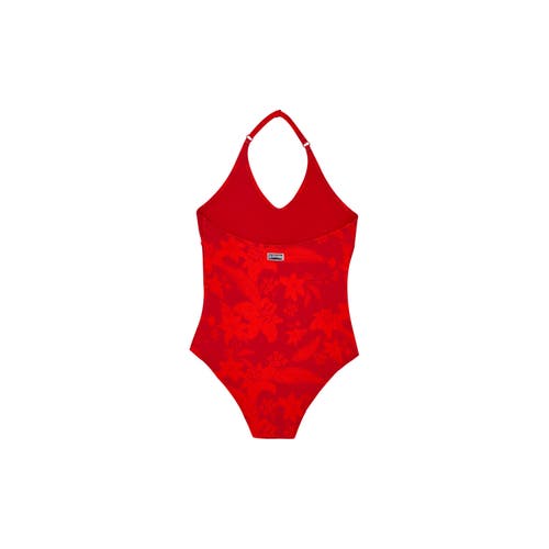 Vilebrequin Flower Power Swimsuit In Lipstick