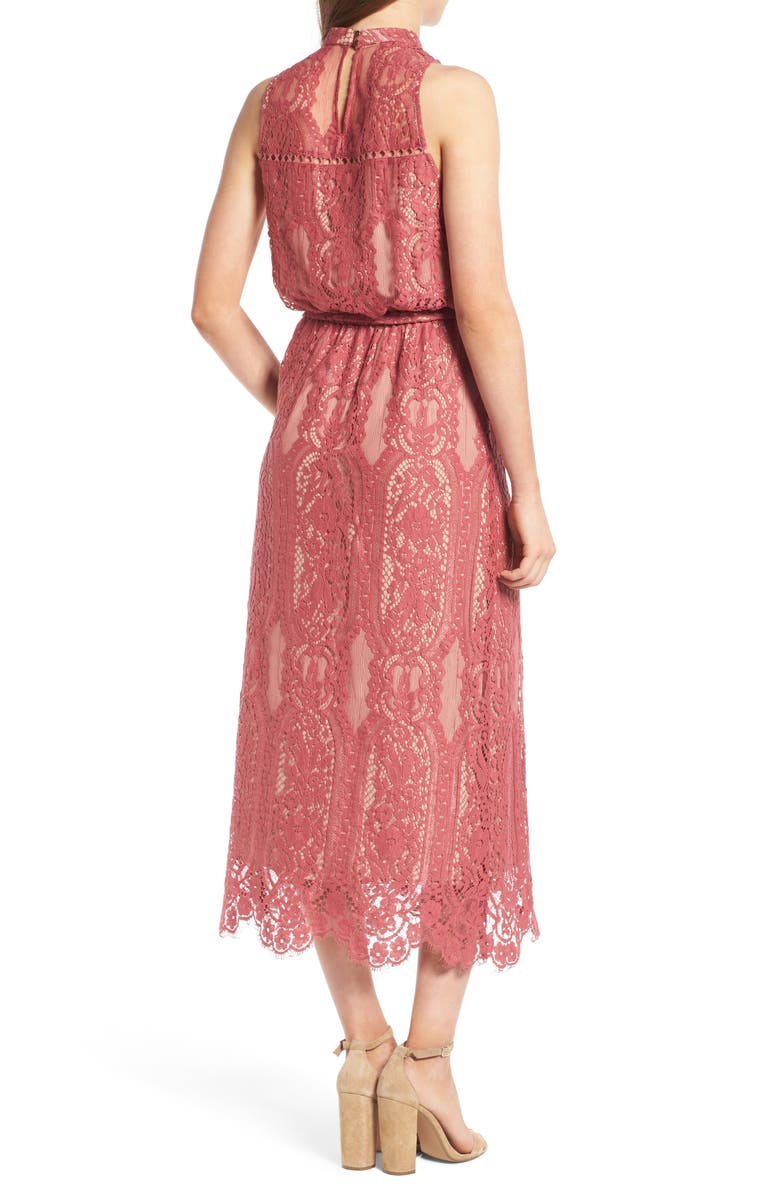 WAYF 'Portrait' Lace Midi Dress, Alternate, color, 