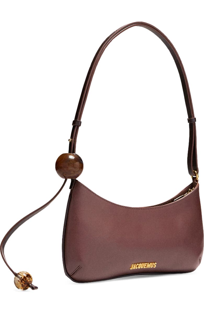 Jacquemus Le Bisou Leather Shoulder Bag, Main, color, 855 Medium Brown