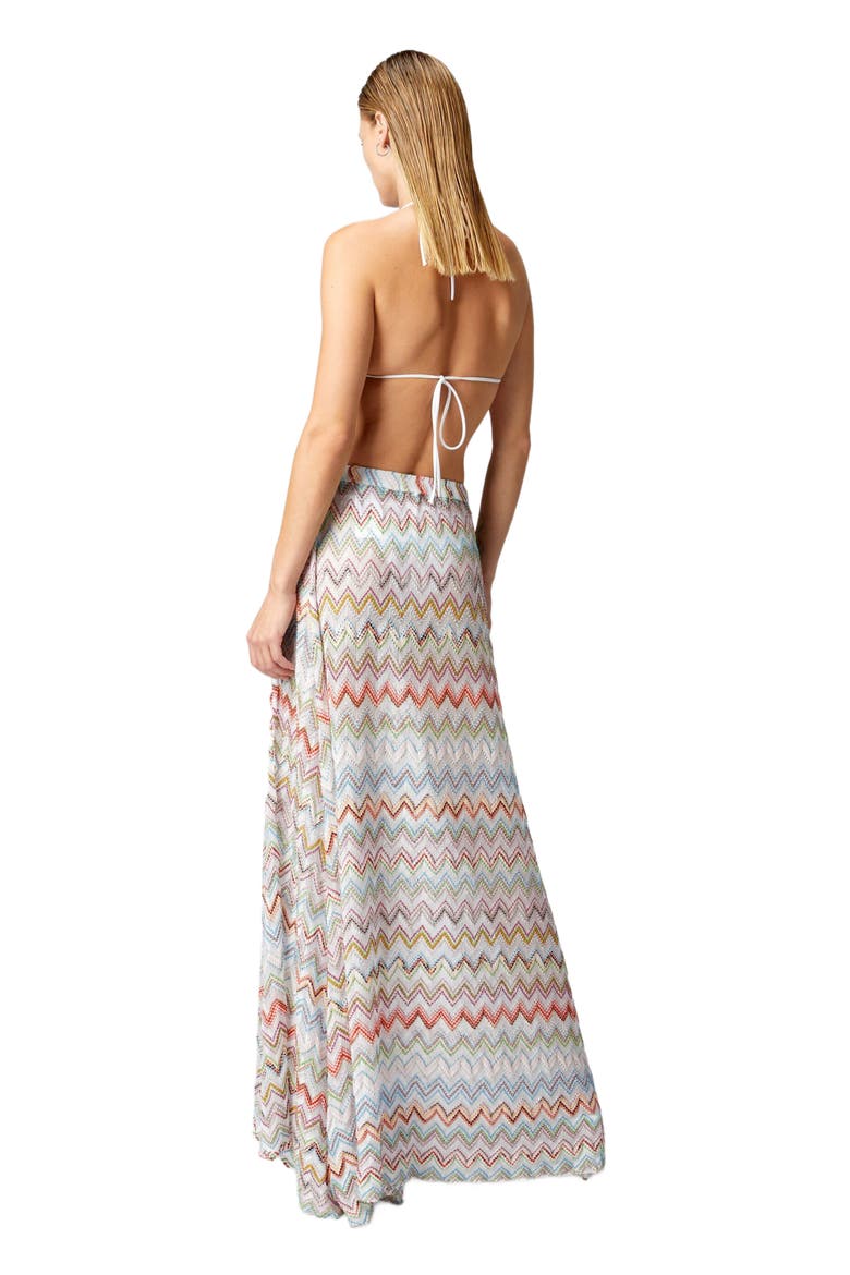 Long Cover-up Skirt With 3d Zig Zag Lamé And Slit, Alternate, color, Multicoloured