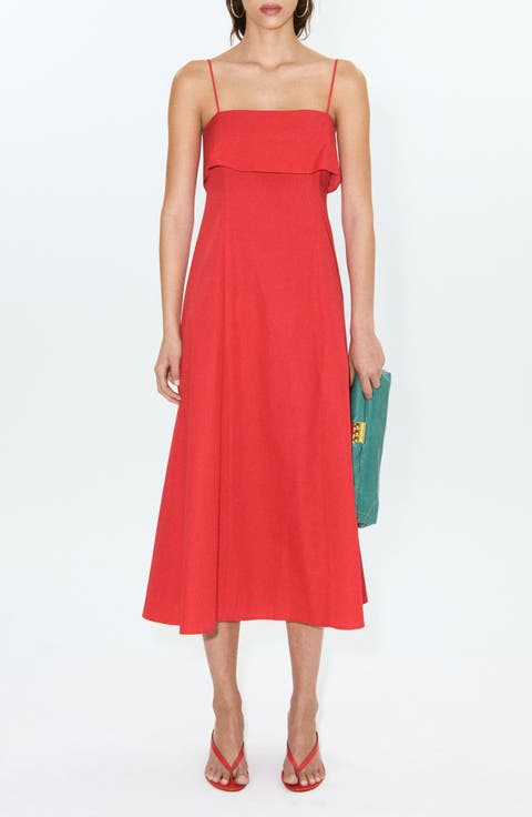 Featuring Hailey Bieber A-Line Midi Dress