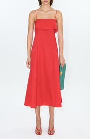 MANGO Starring Hailey Bieber A-Line Midi Dress