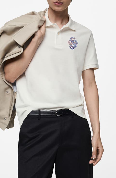 Embroidered Graphic Polo