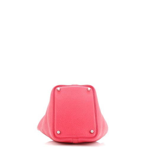 Pre-owned Hermes Hermes Picotin Lock Bag Clemence Pm In Pink
