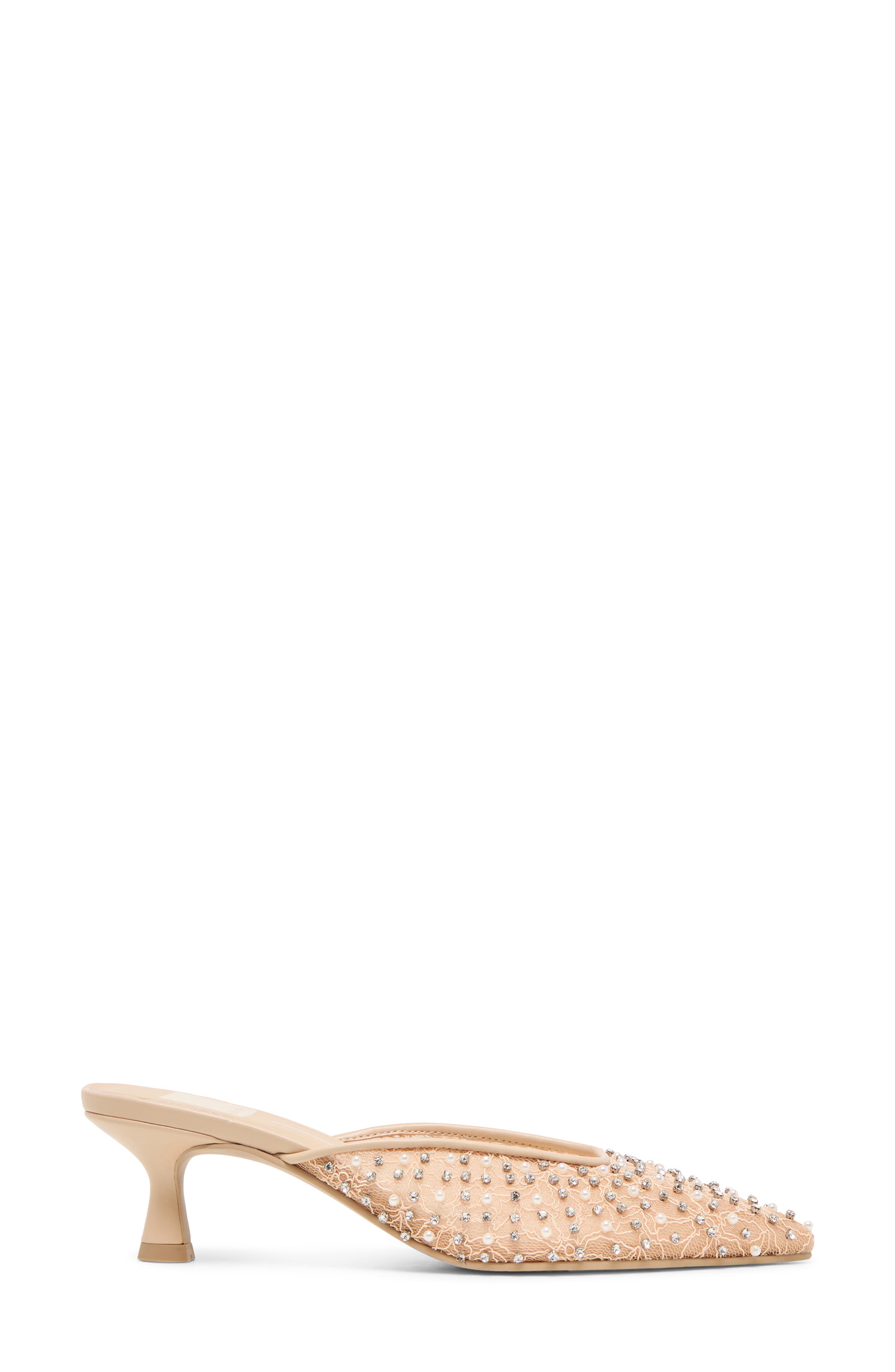 Dolce Vita Cleo Kitten Heel Mule, Alternate, color, Blush Lace Mesh