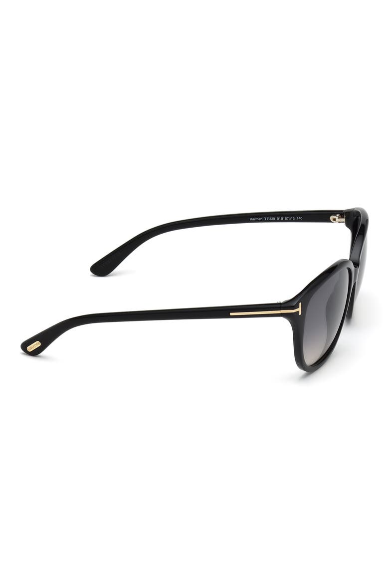 'Karmen' 57mm Sunglasses, Alternate, color, SBLK/SMK