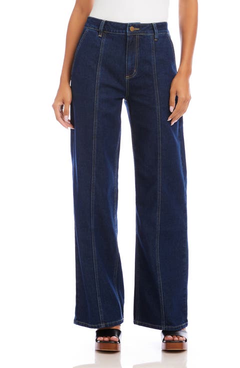 Seam Detail High Waist Wide Leg Trouser Jeans