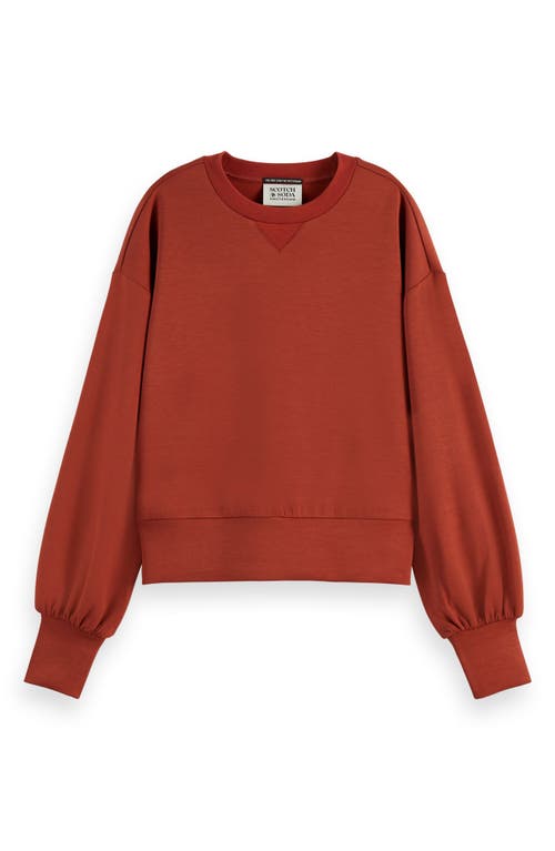 Scotch & Soda Balloon Sleeve Sweatshirt In Rust