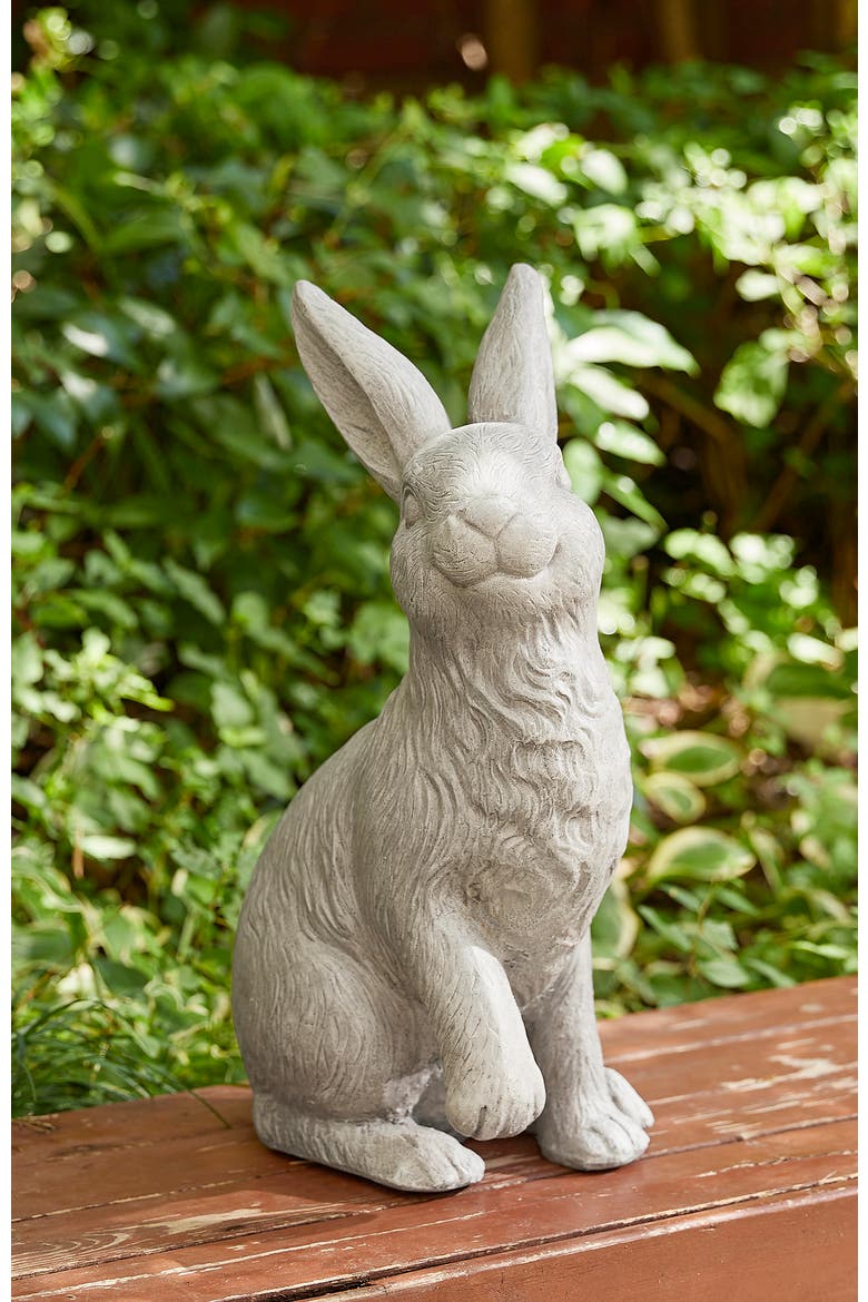 18"H MGO Sitting Rabbit Garden Statue, Alternate, color, White
