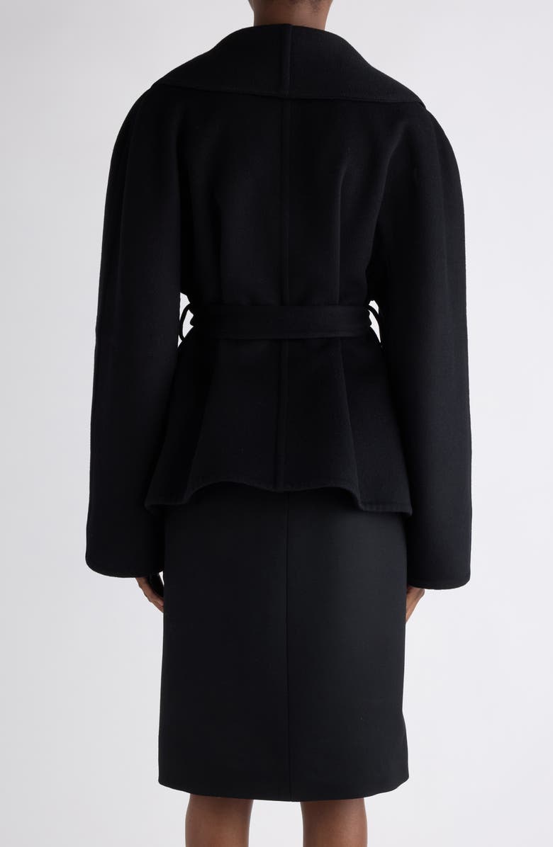Balenciaga Wool Blend Wrap Coat, Alternate, color, 1000 Black