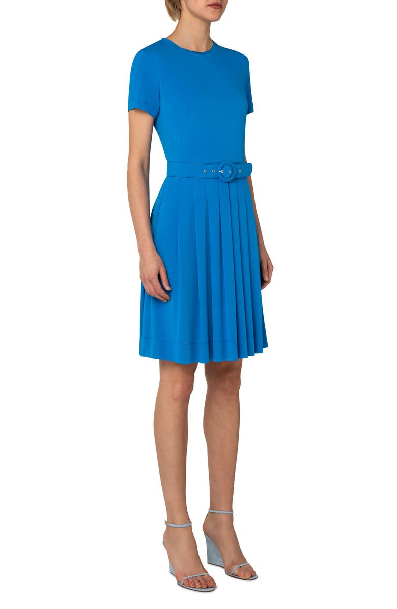 Akris punto Belted Jersey Knit Dress, Alternate, color, 