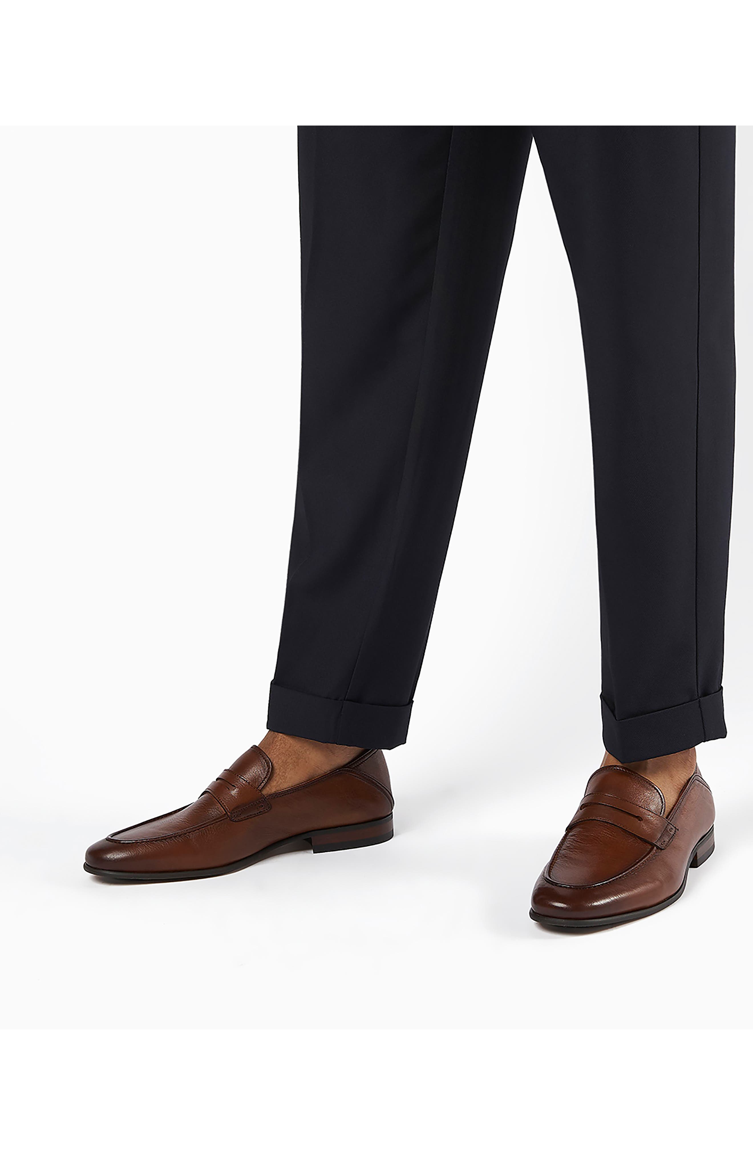 Dune London Sync Collapsible Heel Penny Loafer, Alternate, color, Tan