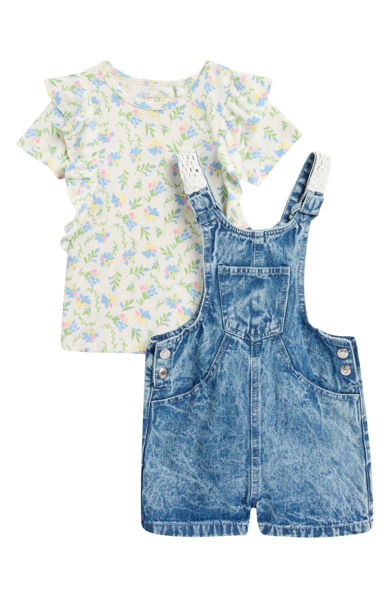 Jessica Simpson Kids' Knit Top & Overalls Set, Main, color,