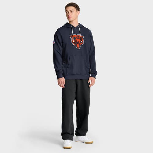 Nike Navy Chicago Bears Sideline Standard Issue Initial Home Dri-fit Hoodie In Blue