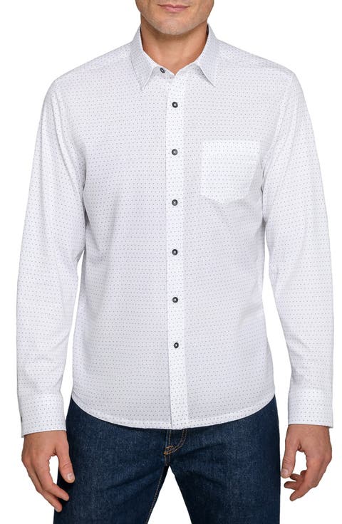 Slim Fit Micro Geo Reworked Cotton Button-Up Shirt