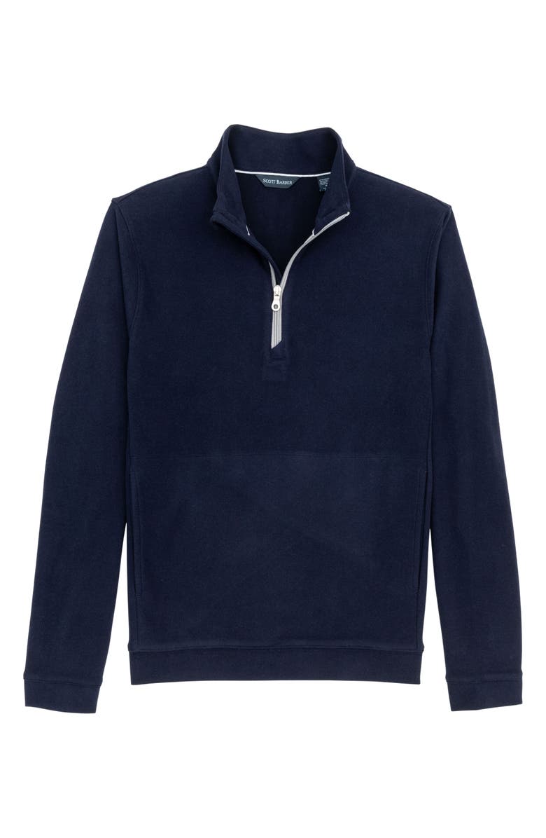Scott Barber Mock Neck Stretch Fleece Half Zip Pullover, Alternate, color, Navy