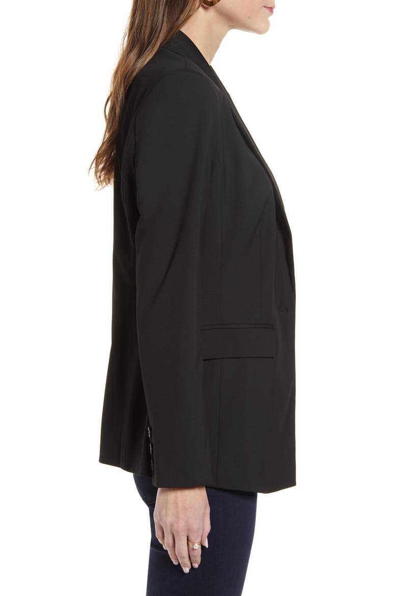One Button Blazer, Alternate, color, BLACK