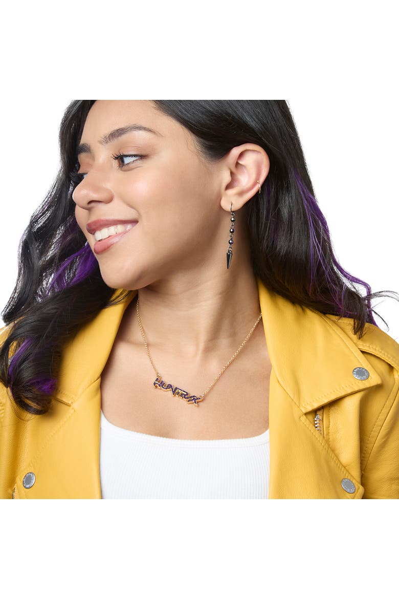 Rumi Ear Cuff and Drop Earrings Set Official License, Gold-Tone Cuffs and Black Earrings, K-Pop Gifts, Alternate, color, Gold-Tone