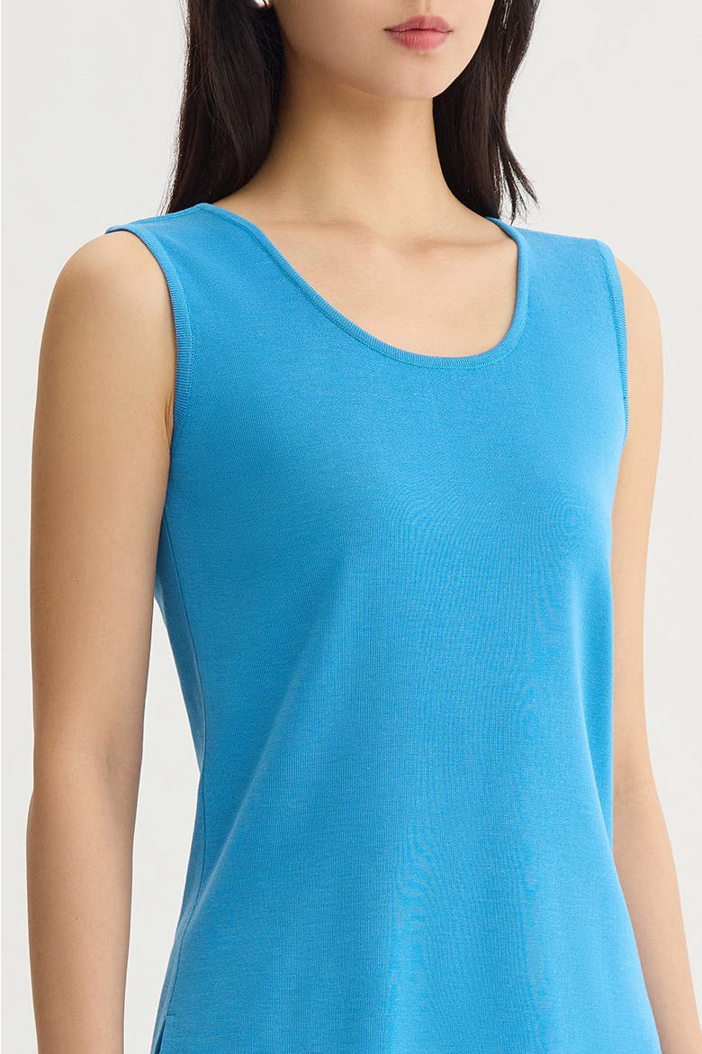 Mid Length Scoop Neck Knit Tank, Alternate, color, Tranquil Blue
