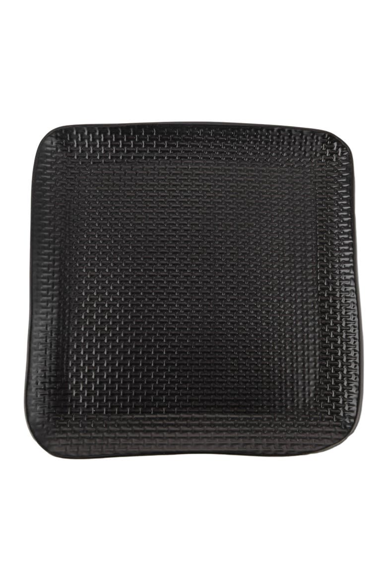 Olivia Stoneware 4-Piece Dinner Plate Set, Alternate, color, Black