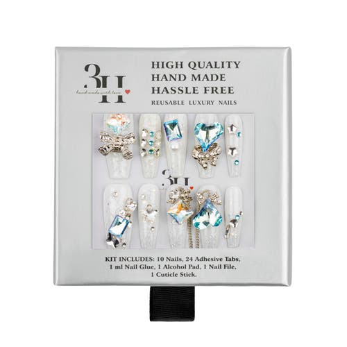 3h Nails Crystal Blue Glam Luxuryhand Made Press On Nails