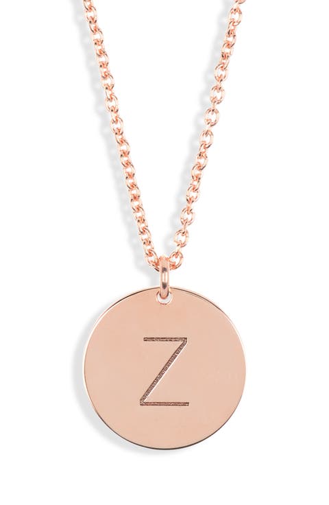 Initial Disc Pendant Necklace