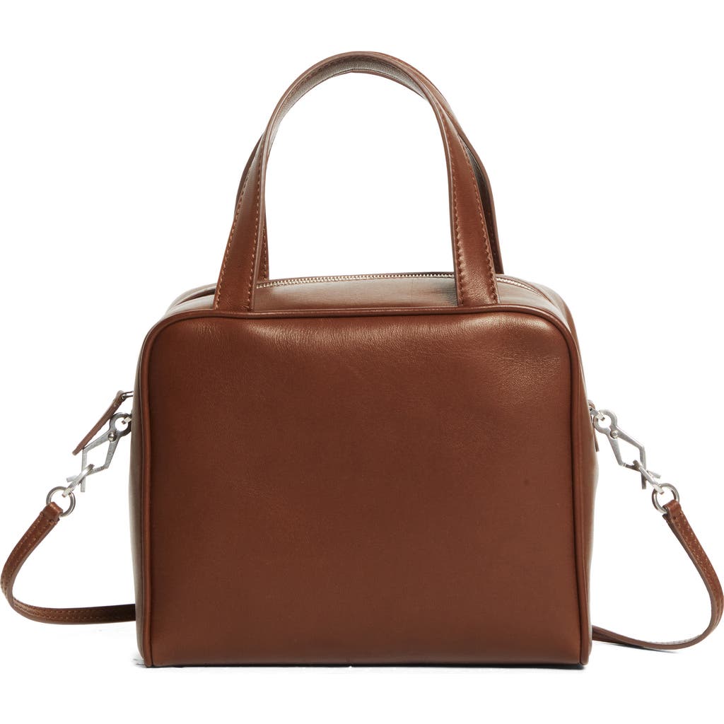 The Row Small Ray Leather Cube Top Handle Bag