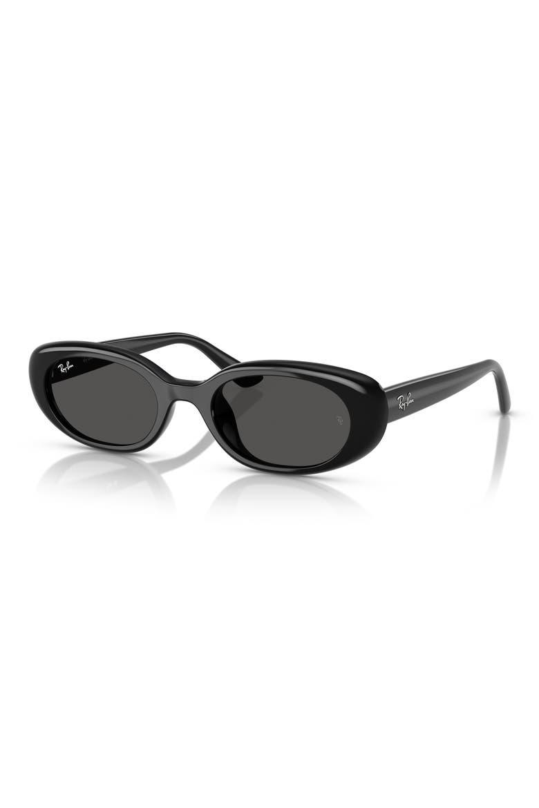 53mm Pillow Oval Sunglasses, Alternate, color, BLACK