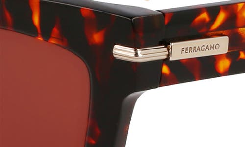 Ferragamo Prisma 52mm Modified Rectangular Sunglasses In Dark Tortoise