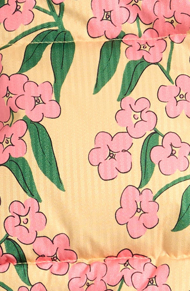 Mini Rodini Kids' Floral Puffer Jacket with Removable Hood, Alternate, color, Yellow