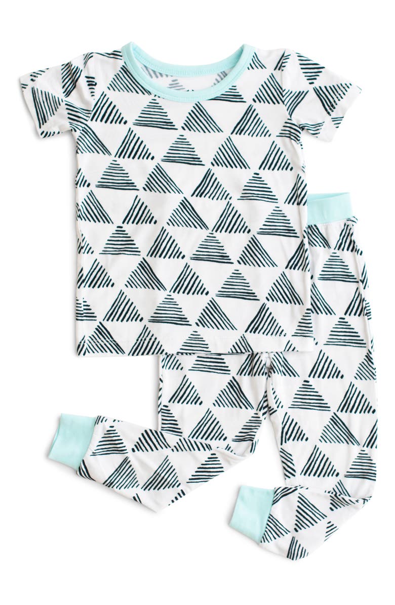 Little Sleepies Triangles Fitted Viscose Two-Piece Pajamas, Main, color, 