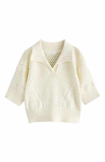 NEXT Kids' Open Stitch Cotton Johnny Collar Sweater