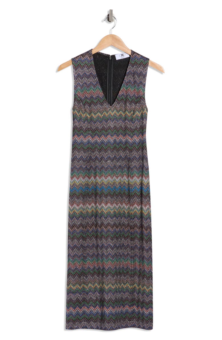 M Missoni Chevron Sleeveless Knit Midi Dress, Main, color, Dark Urban Multicolor