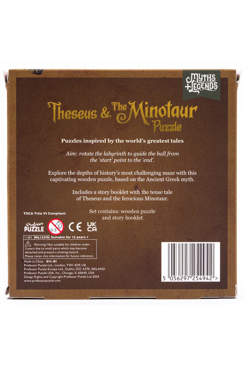 Theseus and The Minotaur 3D Wooden Brainteaser Puzzle, Alternate, color, Multicolored