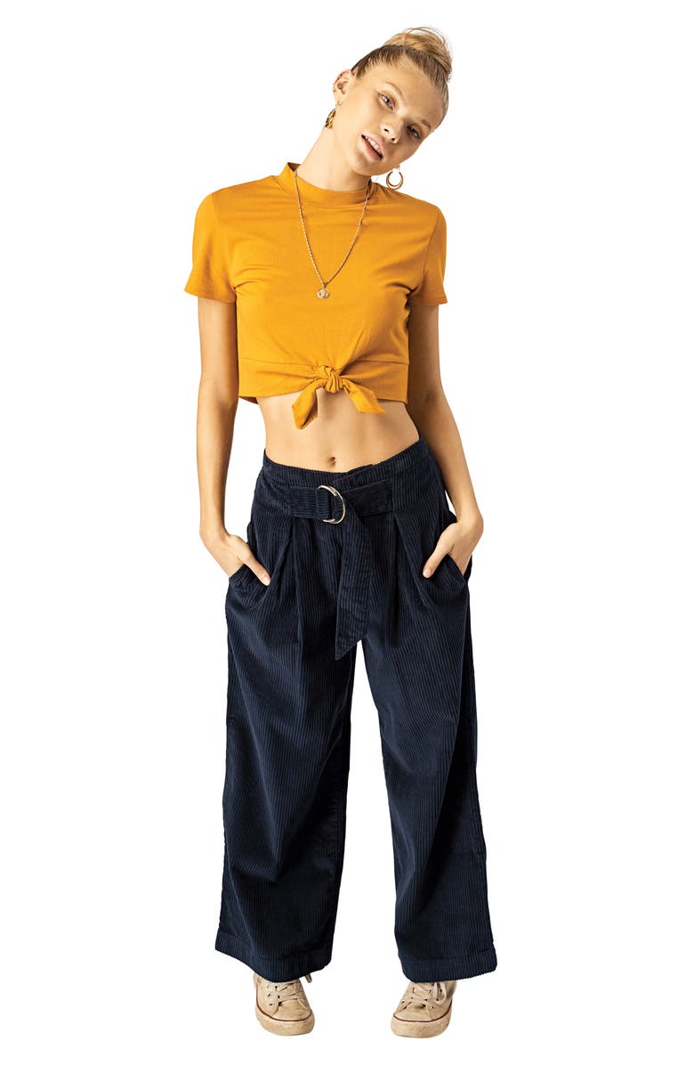 Stone Row Cut the Cord Corduroy Ankle Wide Leg Pants, Alternate, color, 