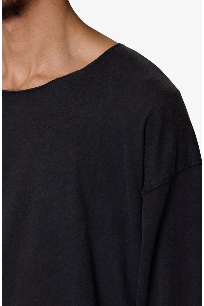 Raw Hem Oversize Long Sleeve T-Shirt, Alternate, color, WASHED BLACK