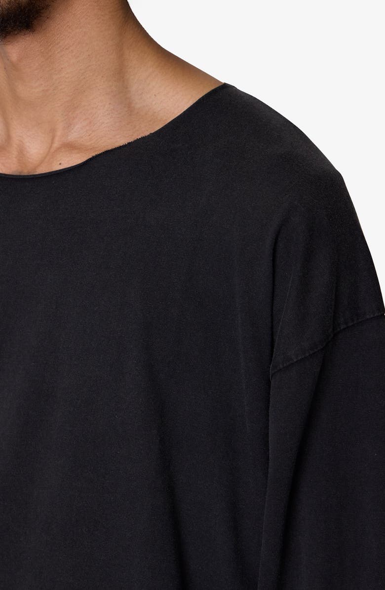 mnml Raw Hem Oversize Long Sleeve T-Shirt, Alternate, color, Washed Black